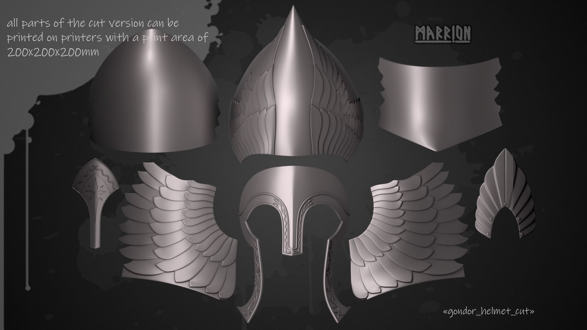 REMAKE Gondor Helmet LotR 3D print model_15