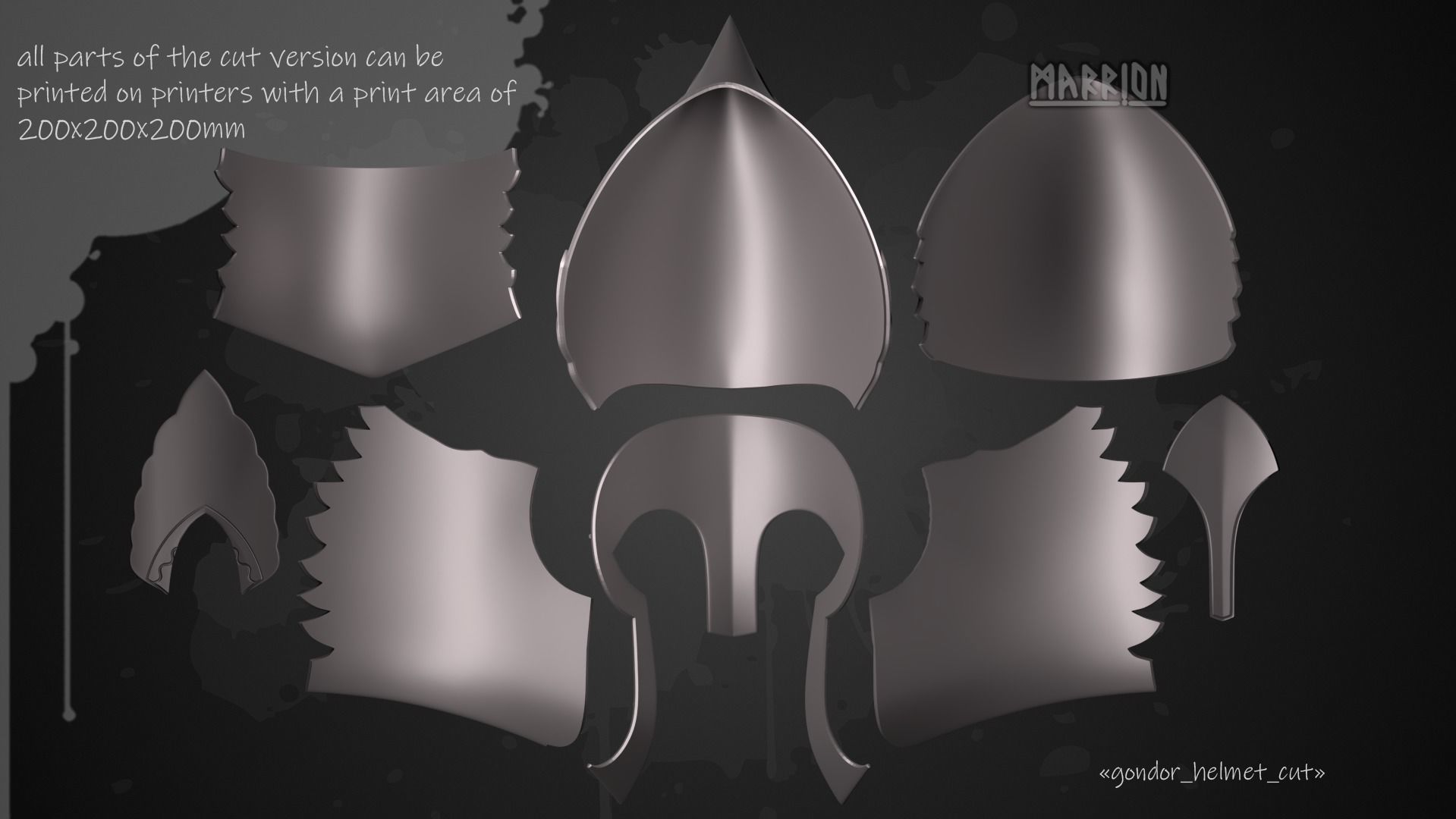 REMAKE Gondor Helmet LotR 3D print model_16