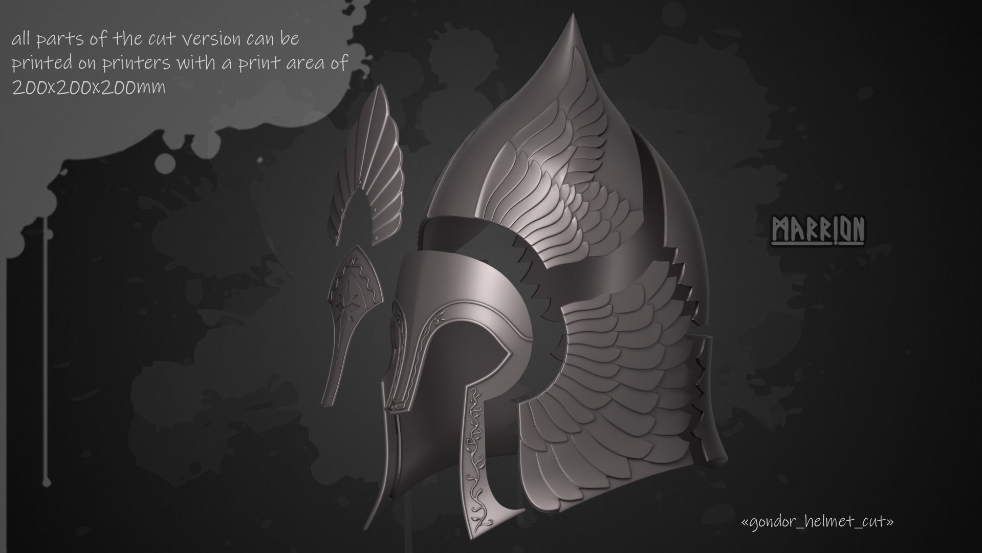 REMAKE Gondor Helmet LotR 3D print model_14