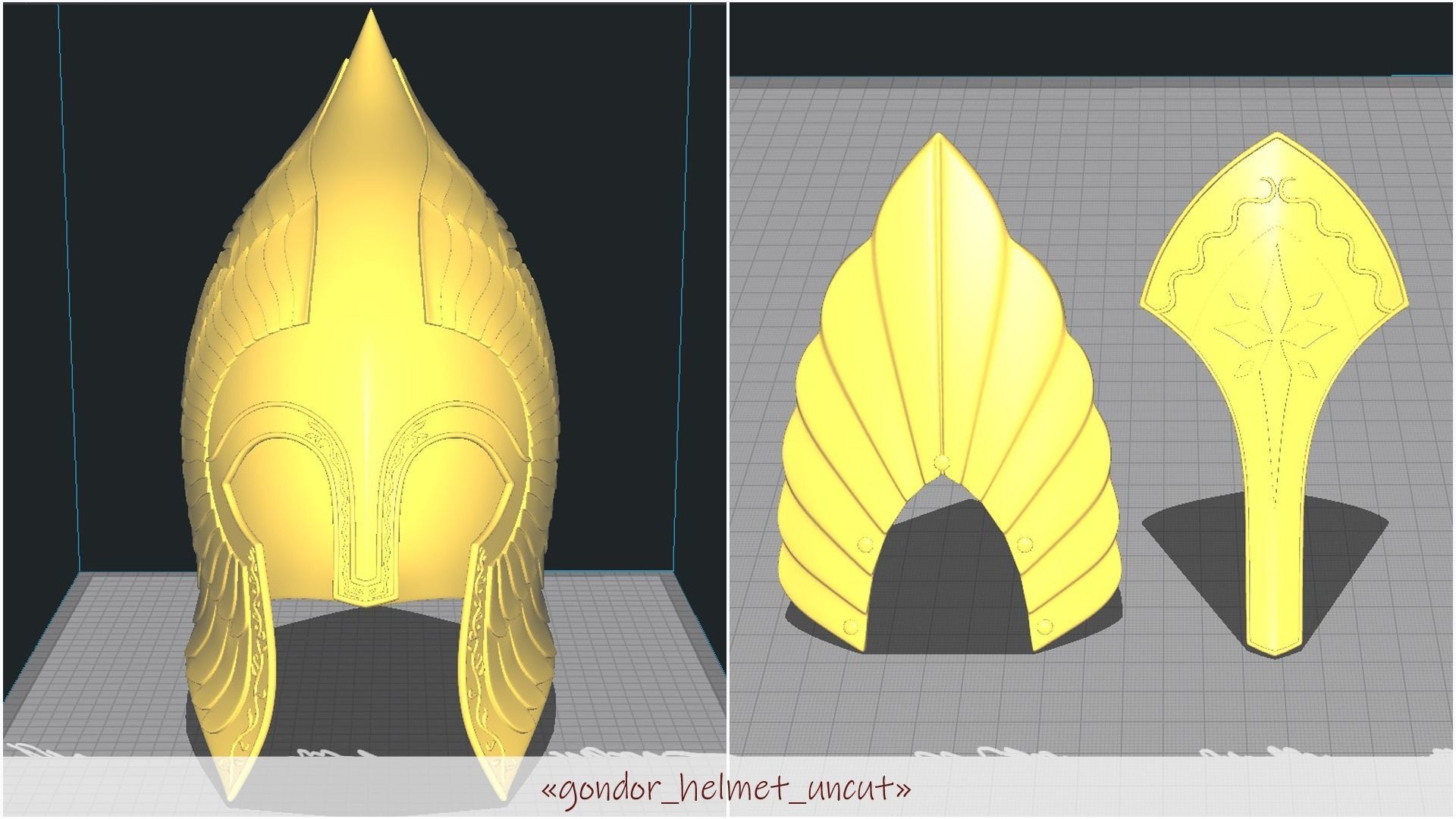 REMAKE Gondor Helmet LotR 3D print model_20