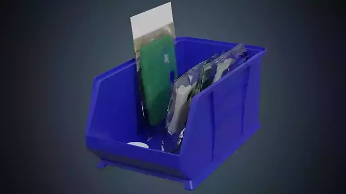 Medical Storage Bin 1 Basic Low-poly 3D model