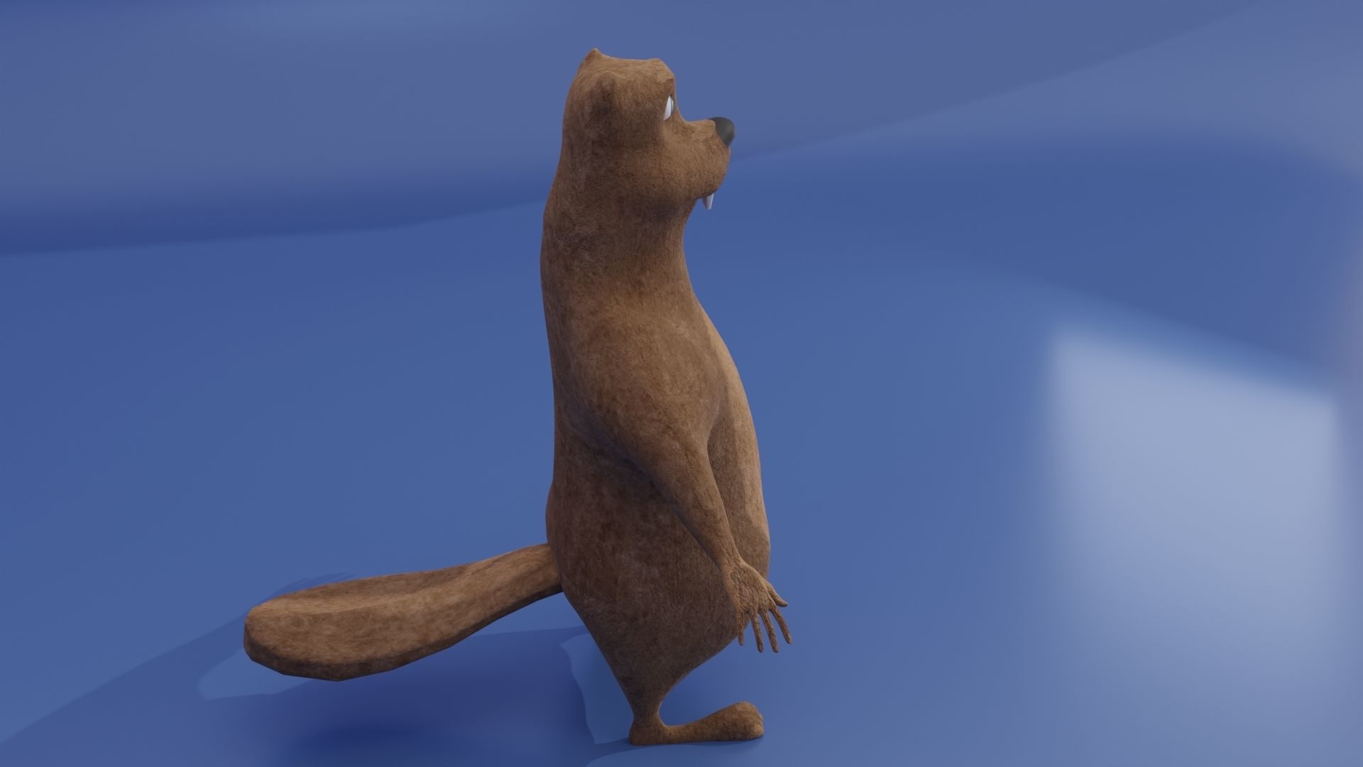 Beaver Low-poly 3D model_2