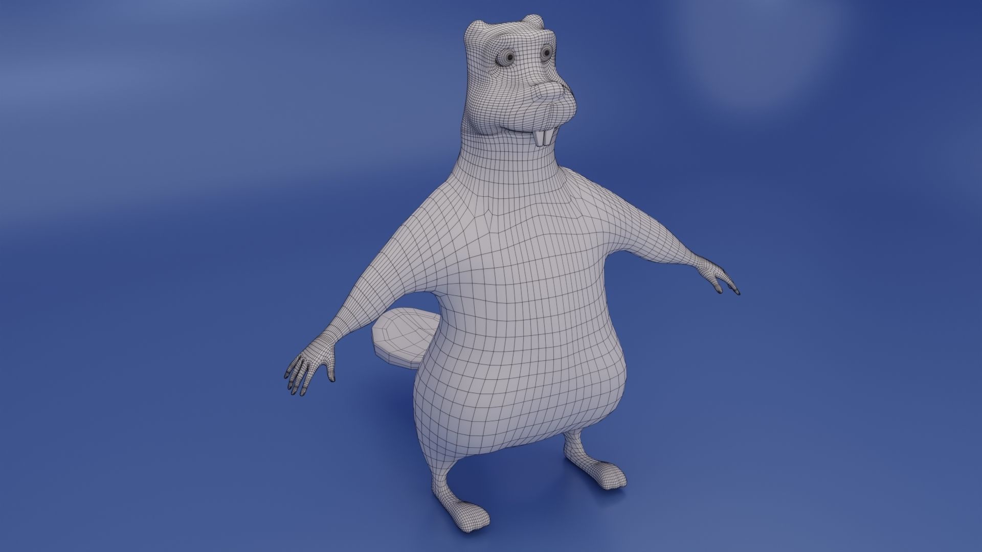 Beaver Low-poly 3D model_12