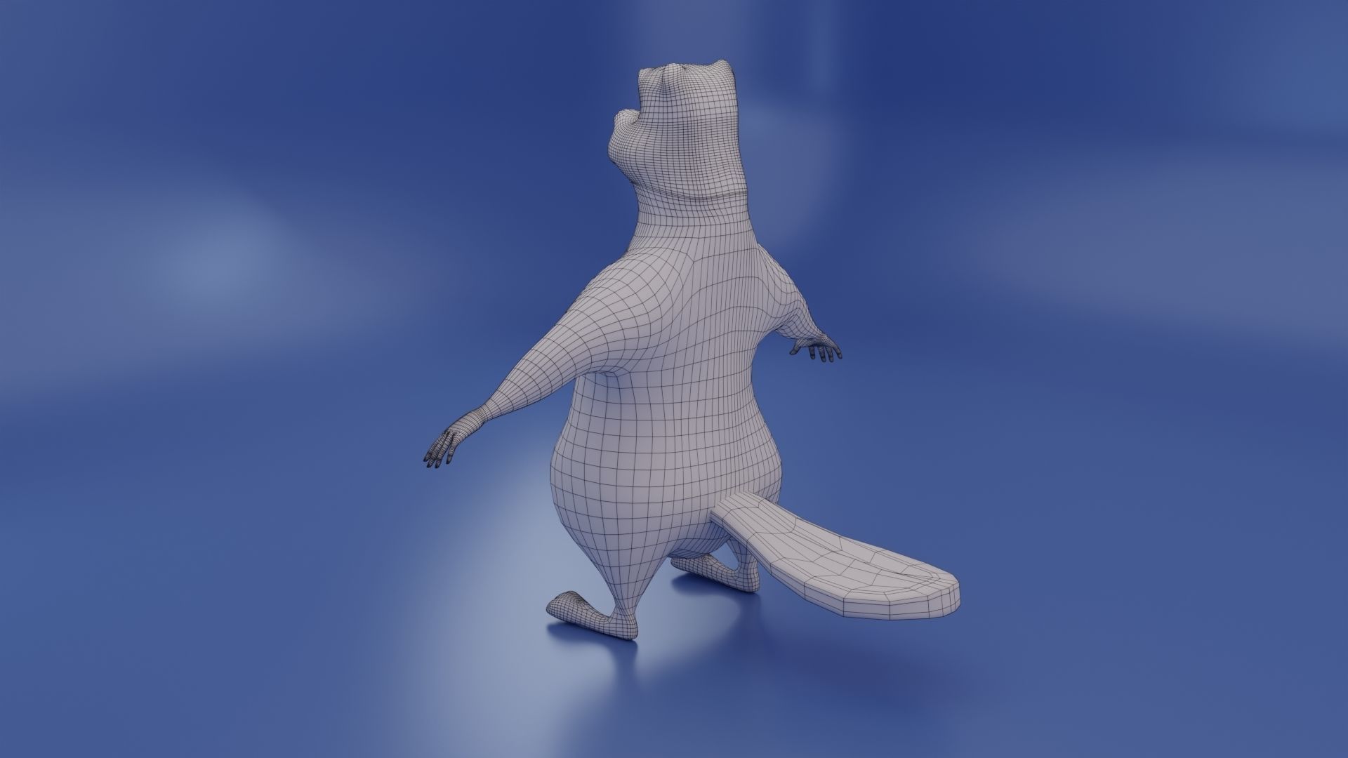 Beaver Low-poly 3D model_16