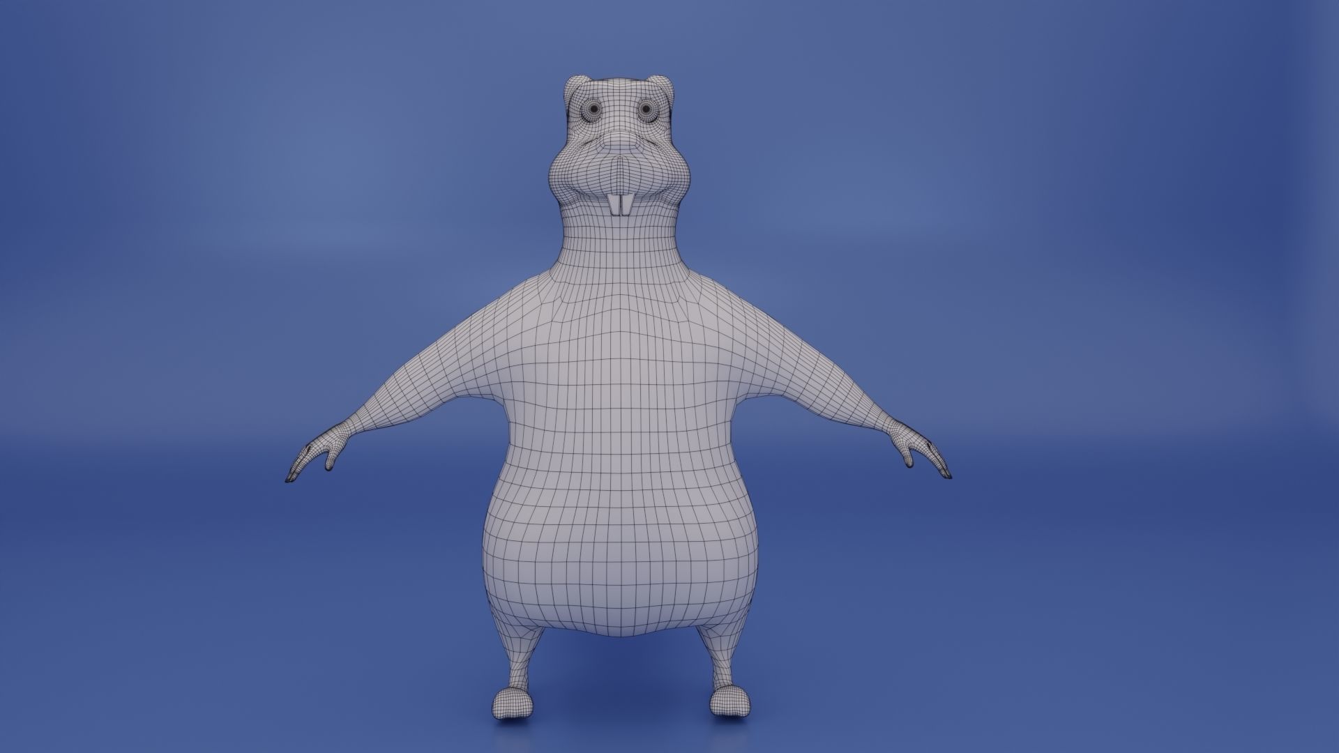 Beaver Low-poly 3D model_13