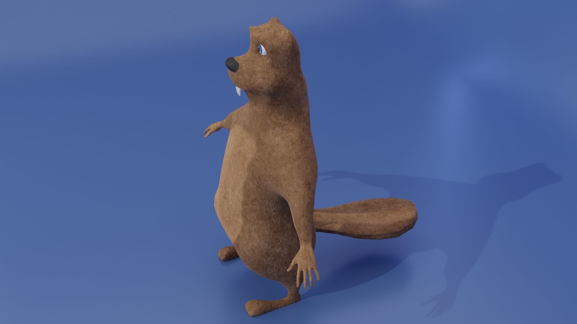 Beaver Low-poly 3D model_9
