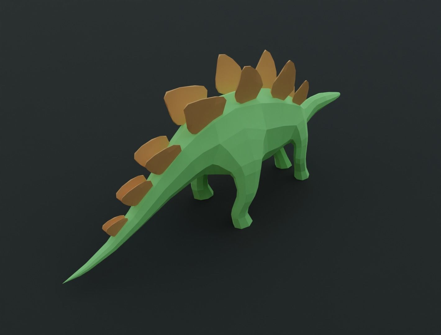 Stegosaurus 3D model for 3D print 3D print model_6