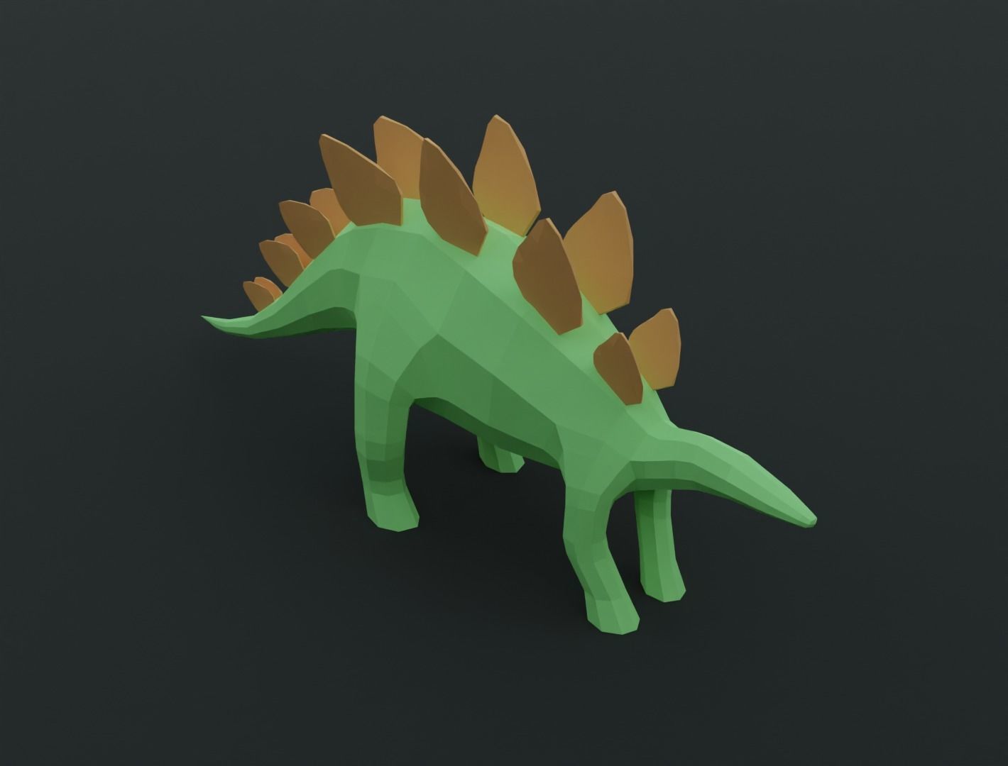 Stegosaurus 3D model for 3D print 3D print model_7