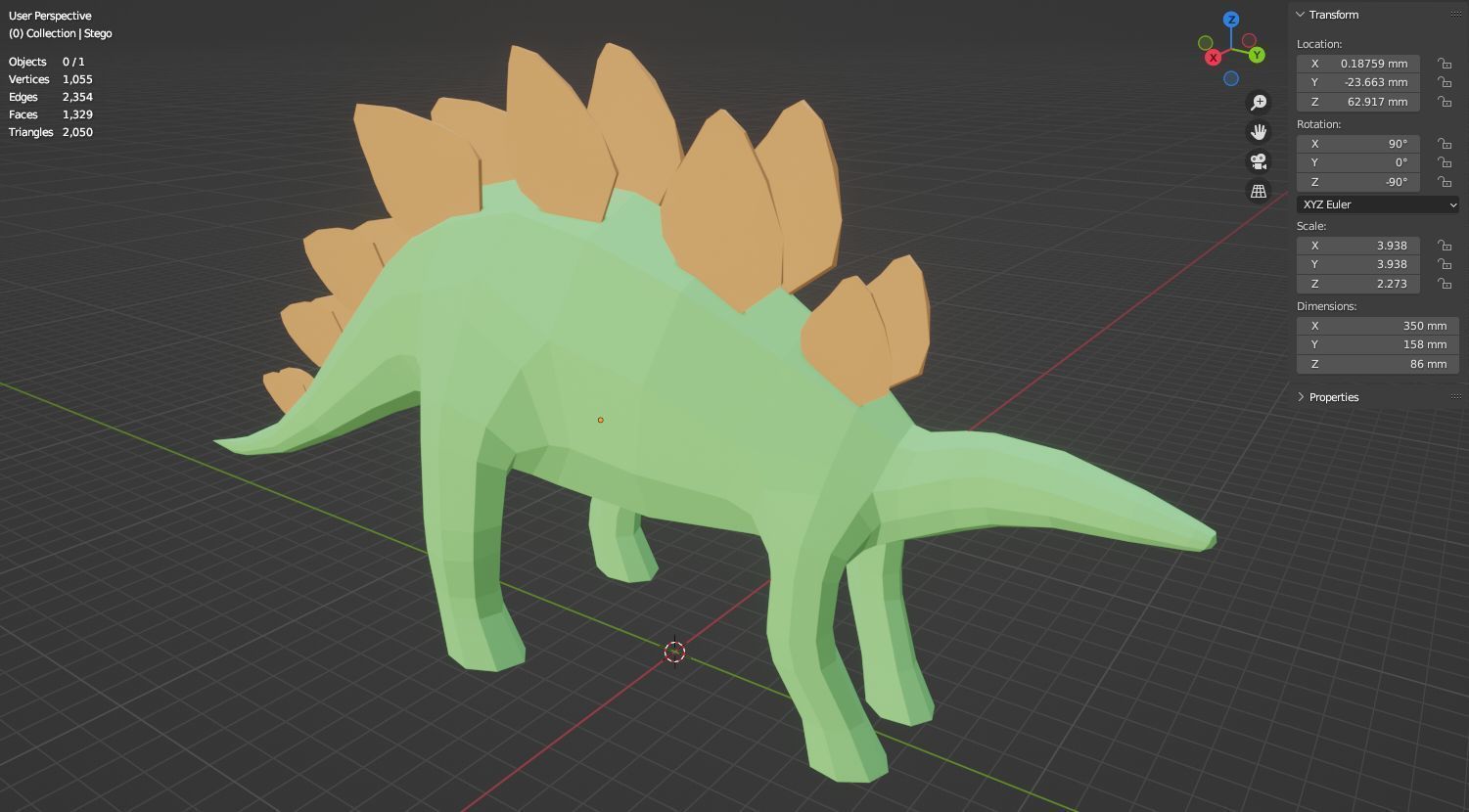 Stegosaurus 3D model for 3D print 3D print model_17