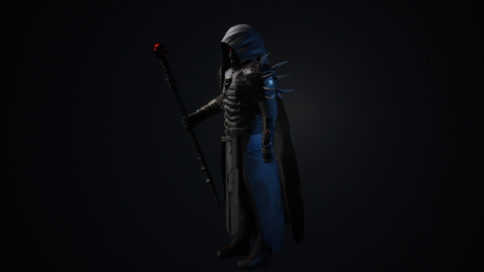 Necromancer Low-poly 3D model_5
