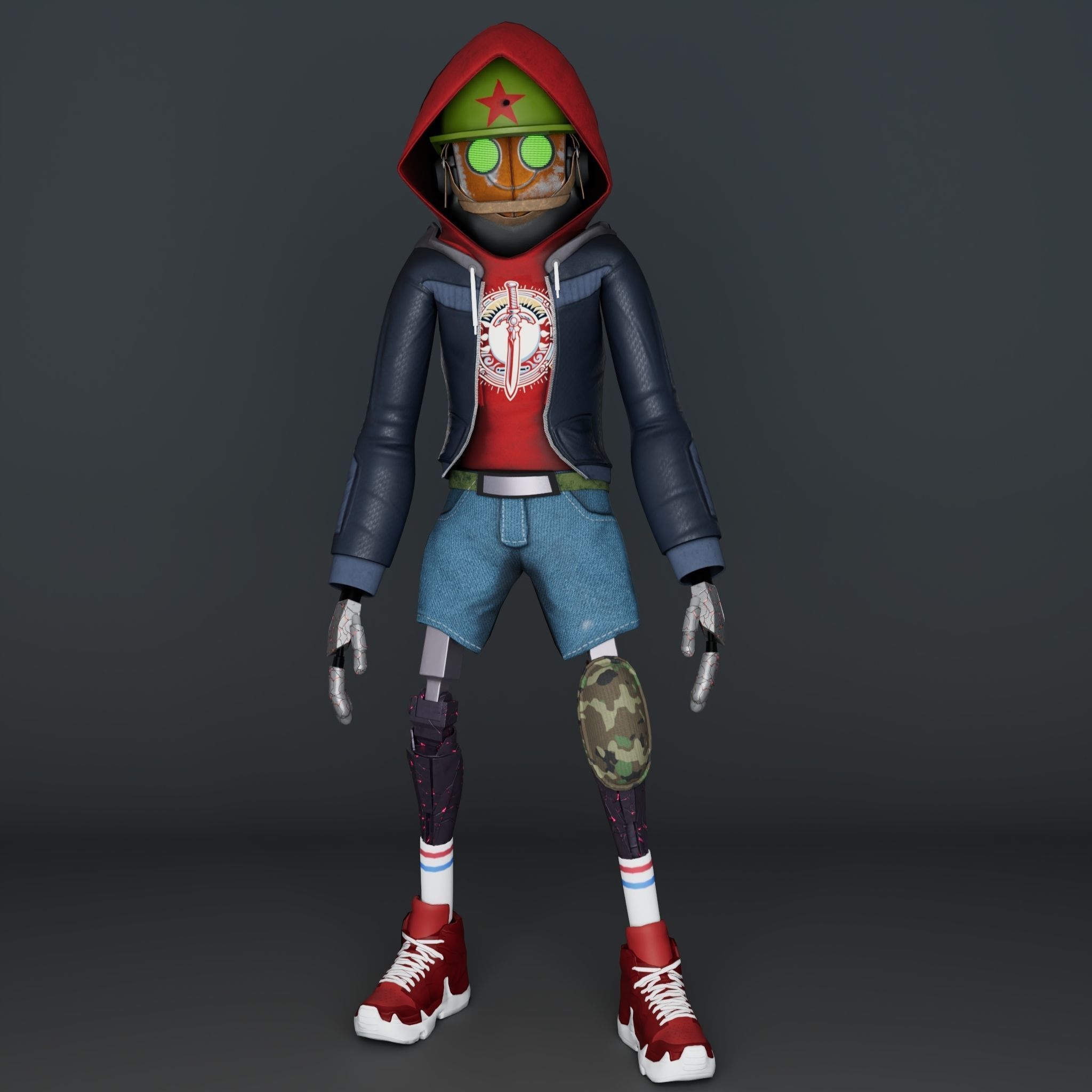 Game ready Character Low-poly 3D model_5
