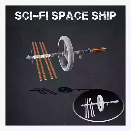 Sci-fi space ship Low-poly 3D model