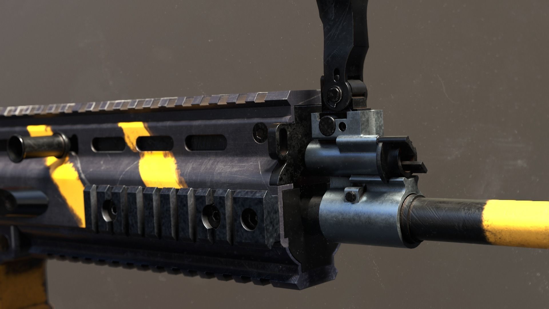 SCAR-L - FDE Black Noir PUBG Low-poly 3D model_13