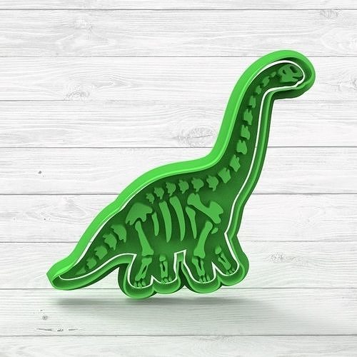 Diplodocus Dinosaur Cookie Cutter Set - 2 Plastic Cutters For Cookies, Fondant & Pastry