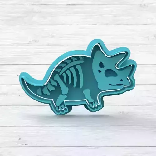 Dinosaur Triceratops Cookie Cutter STL
