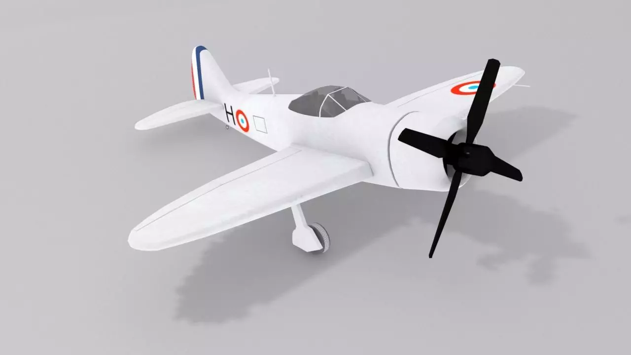 Republic P-47 Thunderbolt Low-poly 3D model