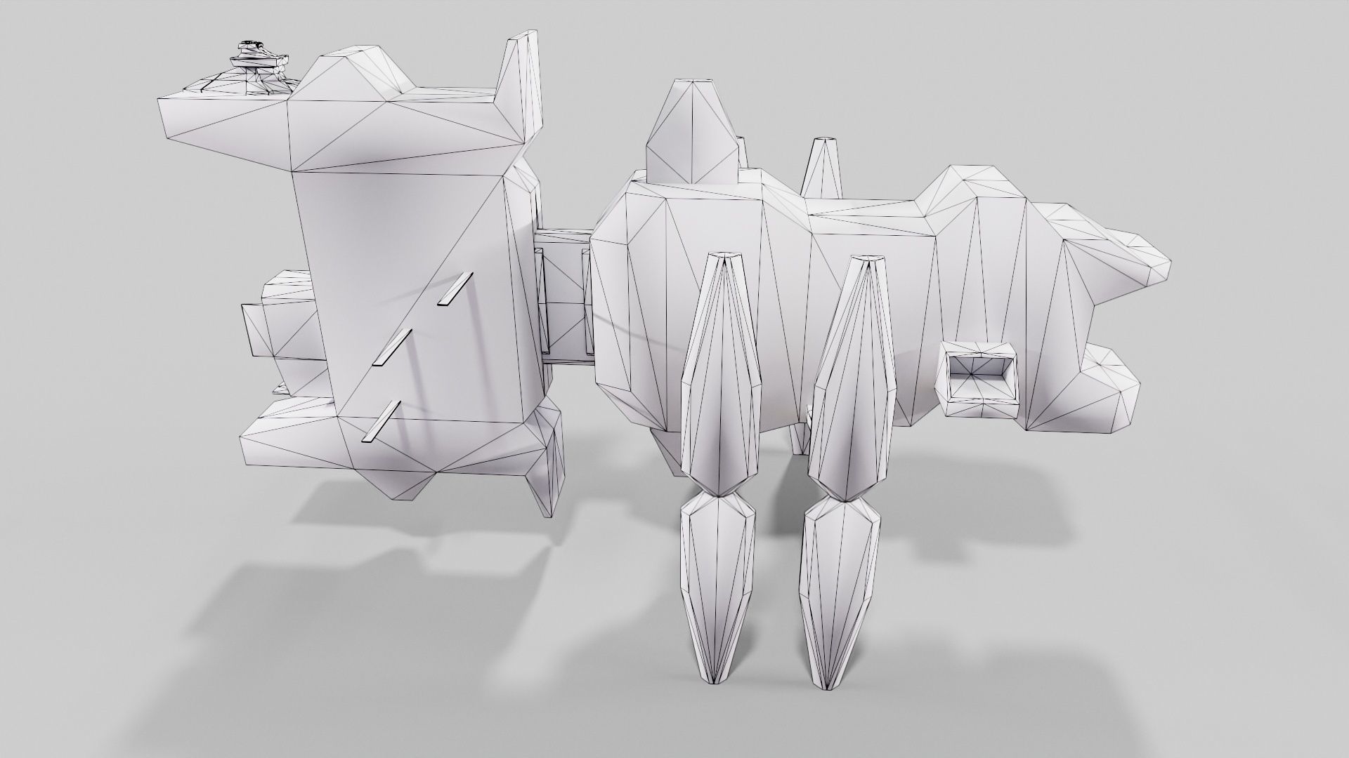 Sci-fi space outpost Low-poly 3D model_7