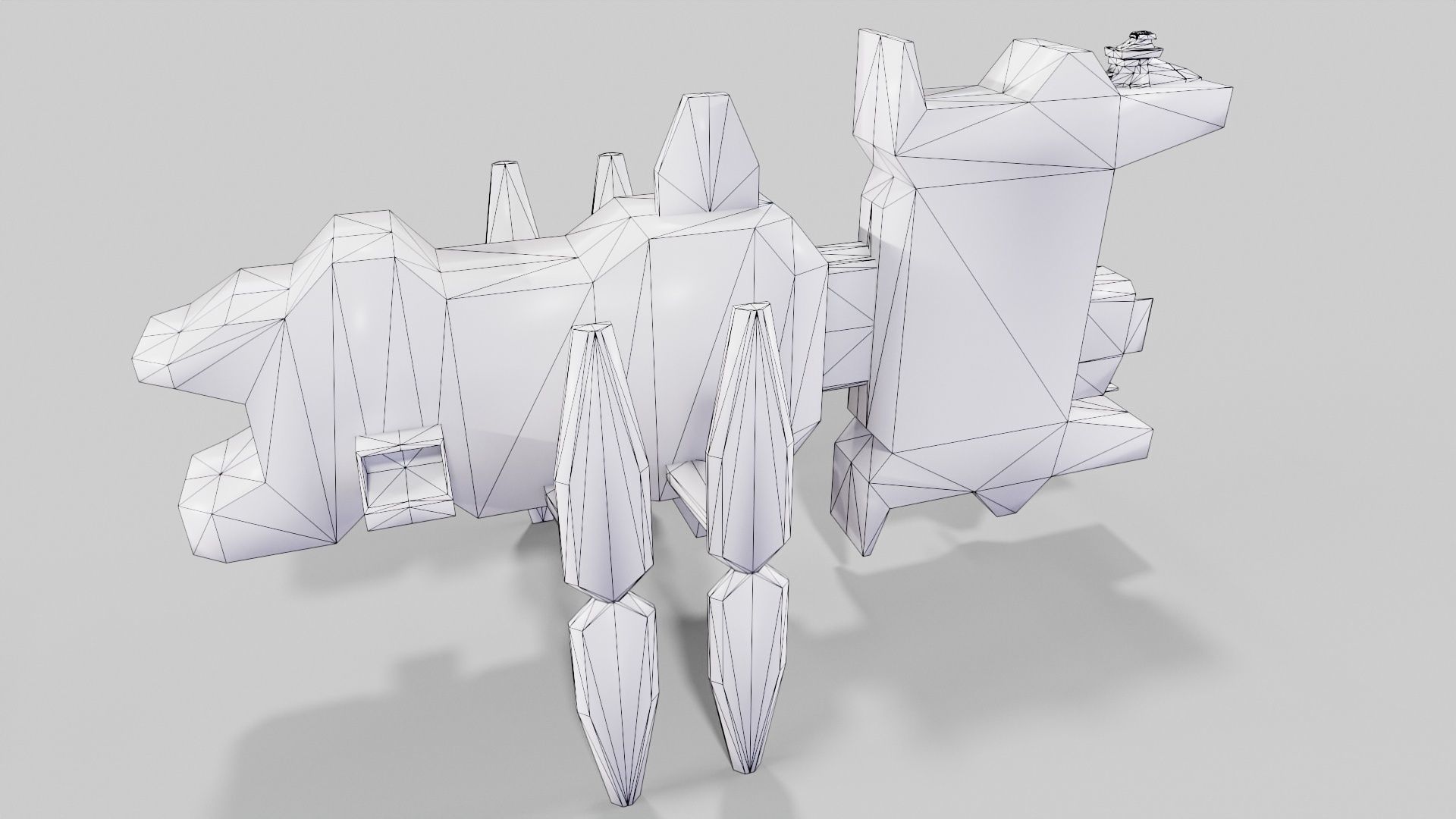 Sci-fi space outpost Low-poly 3D model_6