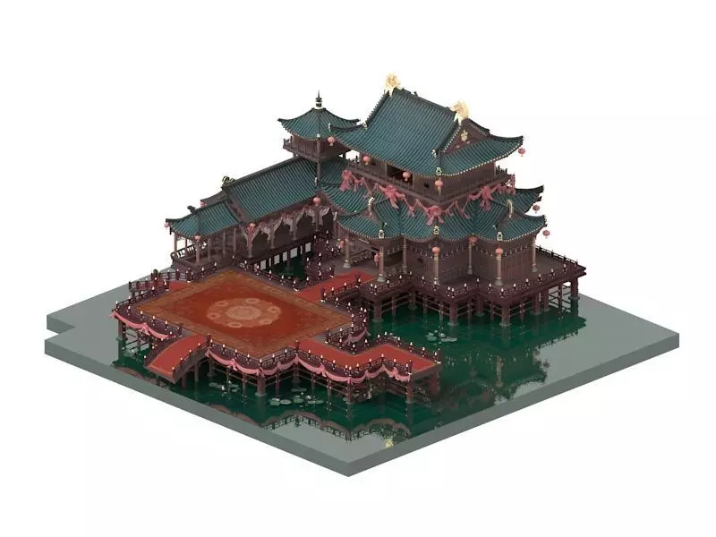 Ancient Chinese architecture 3D model_0