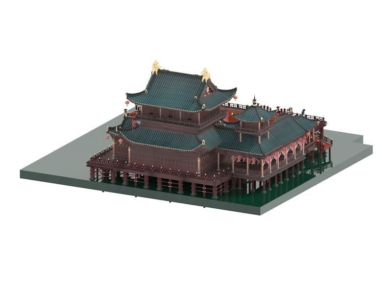 Ancient Chinese architecture 3D model_4