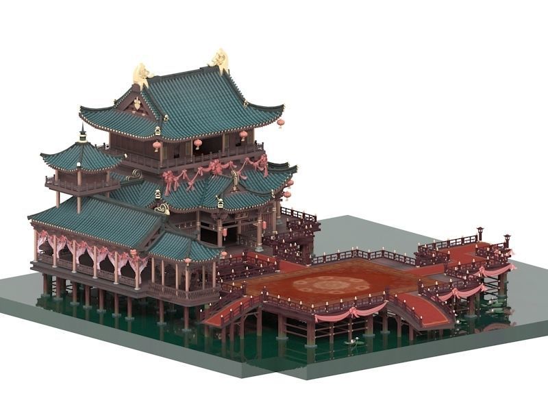 Ancient Chinese architecture 3D model_5