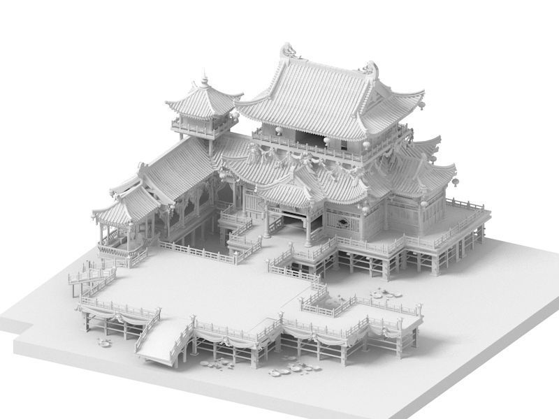 Ancient Chinese architecture 3D model_11