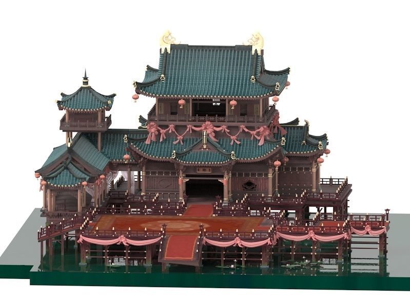 Ancient Chinese architecture 3D model_1
