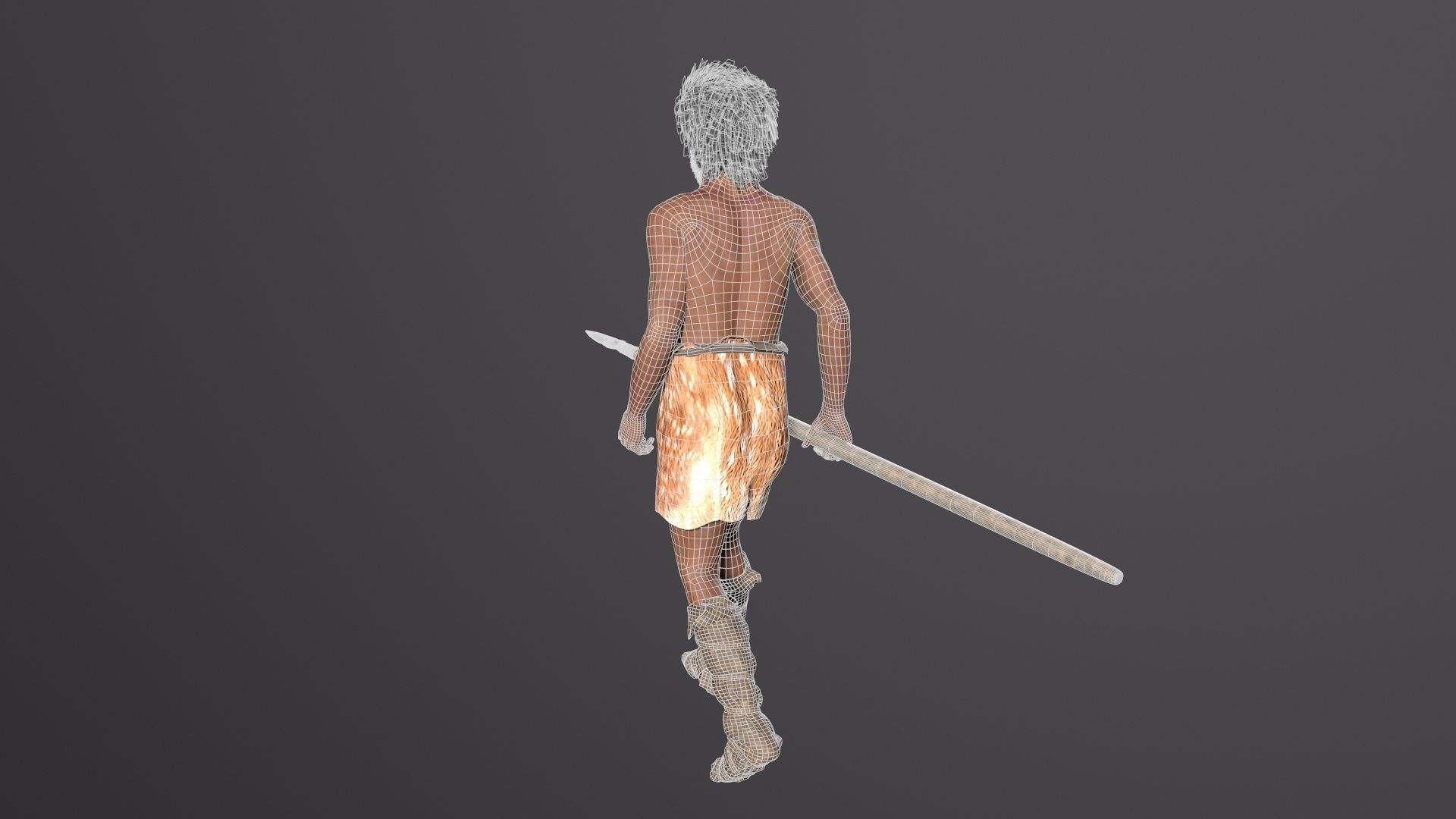 hominid Low-poly 3D model_13