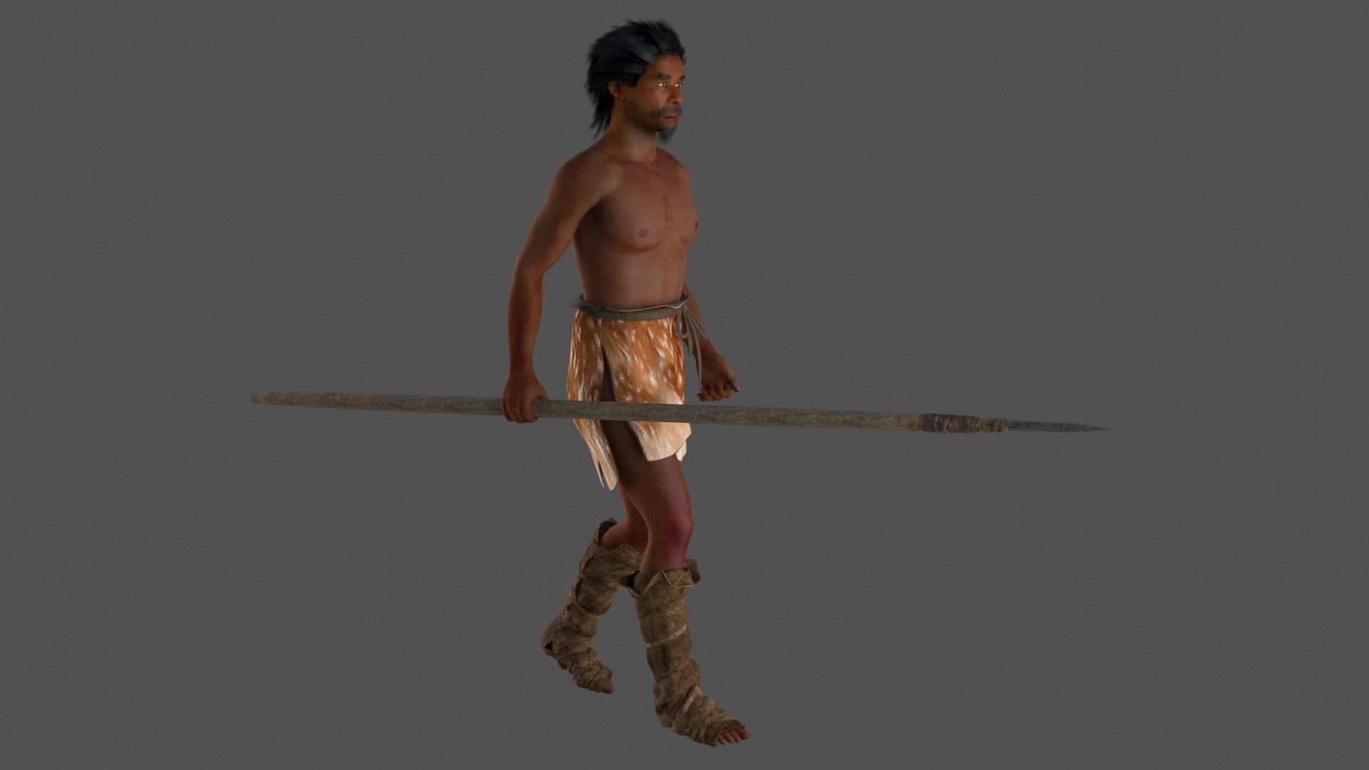 hominid Low-poly 3D model_4