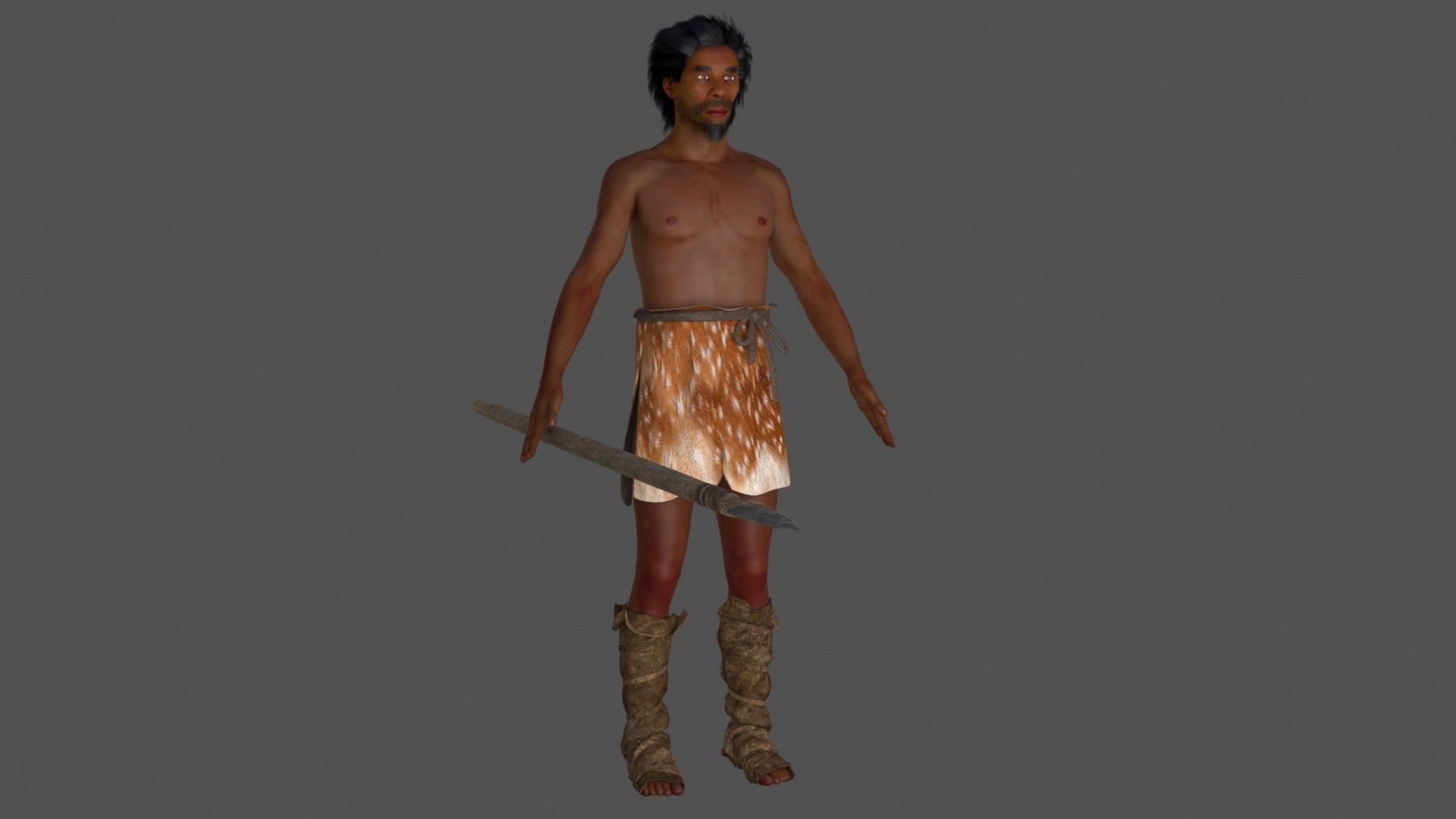 hominid Low-poly 3D model_9