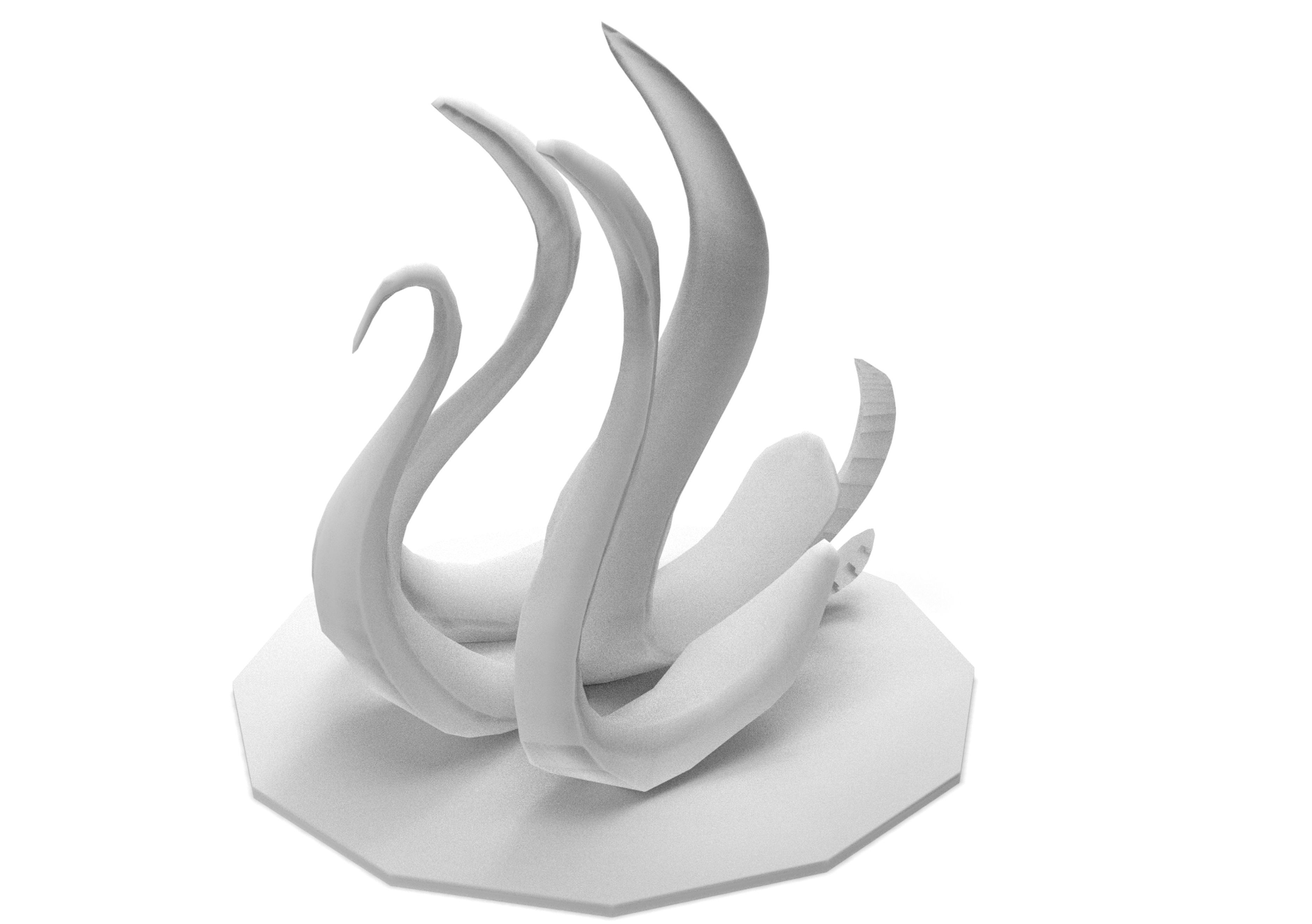 Swan sculpture milystatue Low-poly 3D model_9