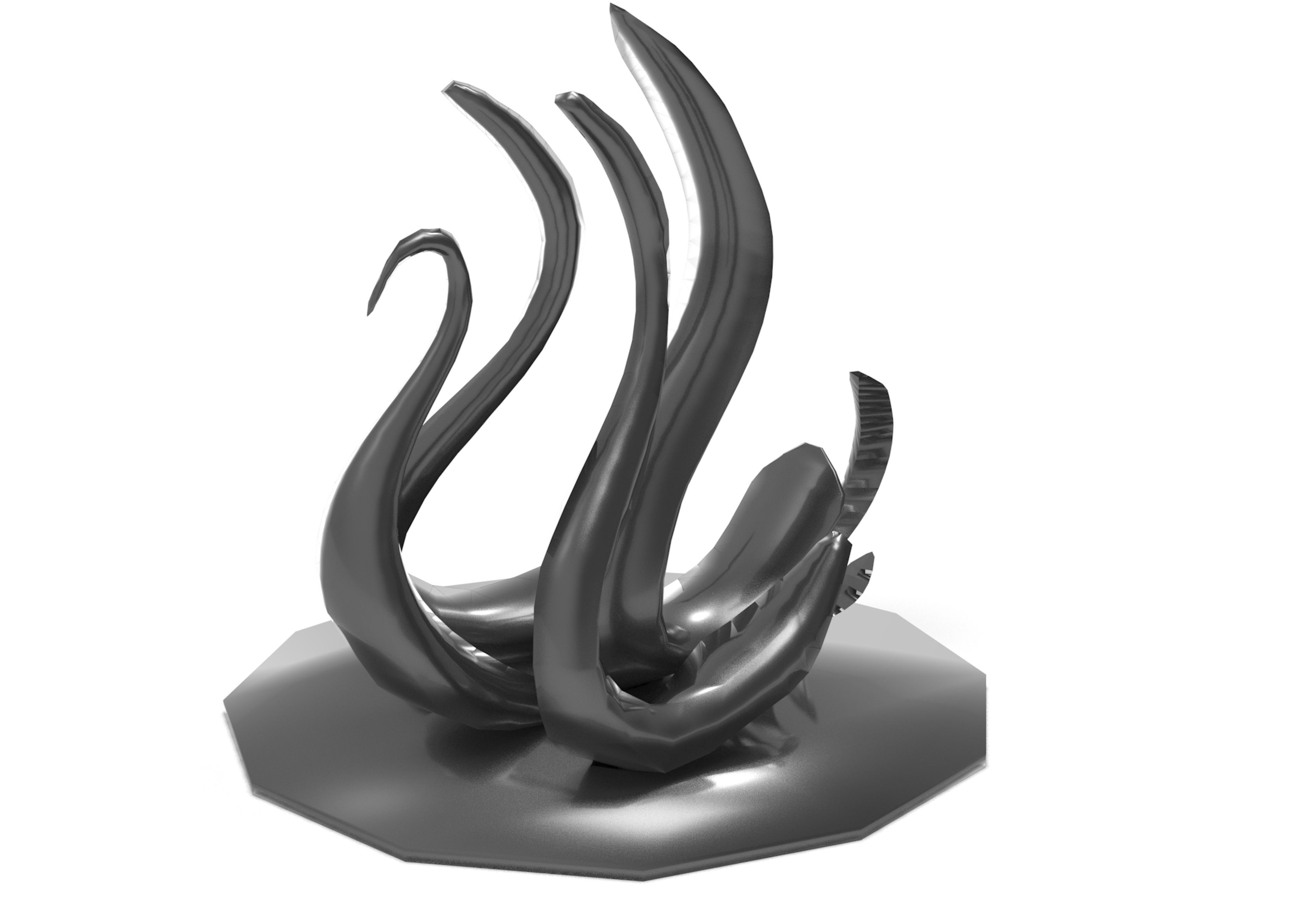 Swan sculpture milystatue Low-poly 3D model_5