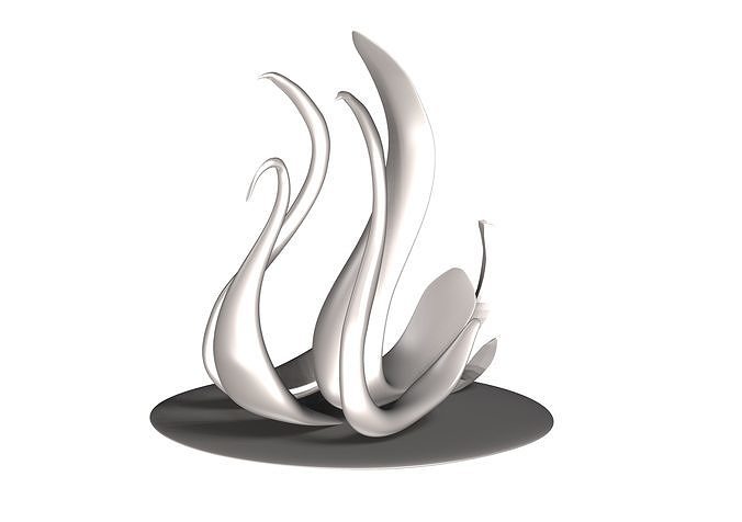 Swan sculpture milystatue Low-poly 3D model