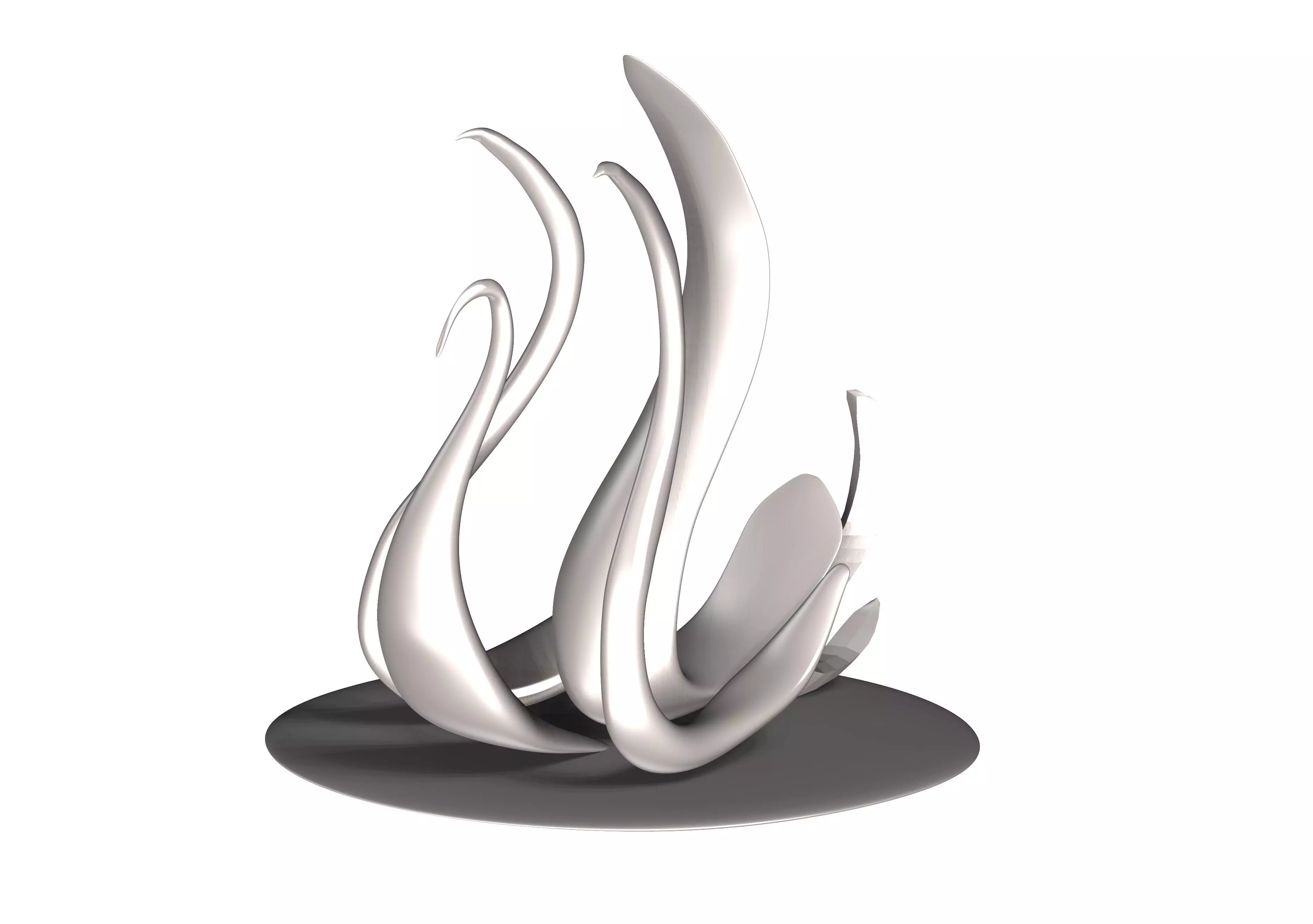 Swan sculpture milystatue Low-poly 3D model_0