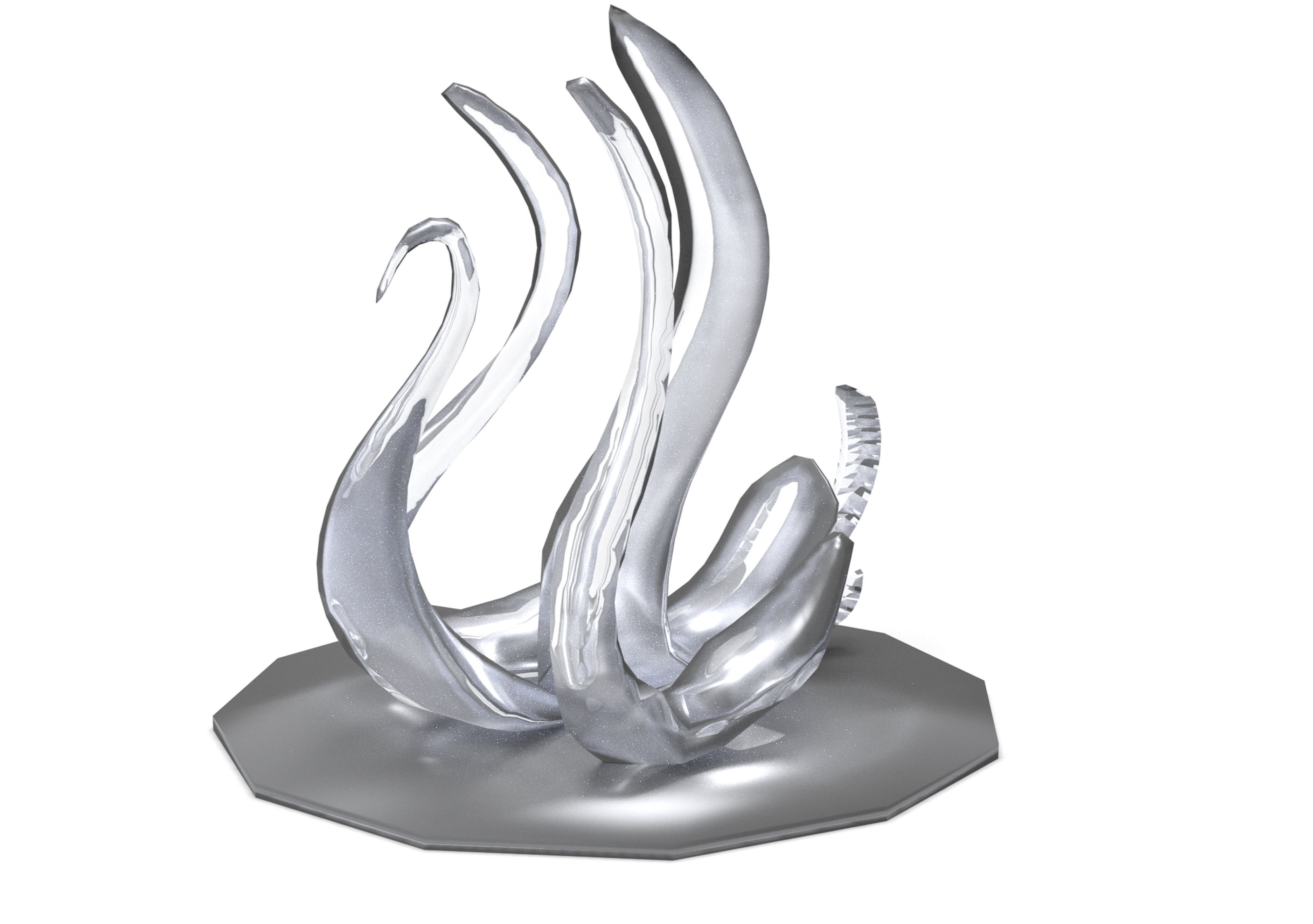 Swan sculpture milystatue Low-poly 3D model_8
