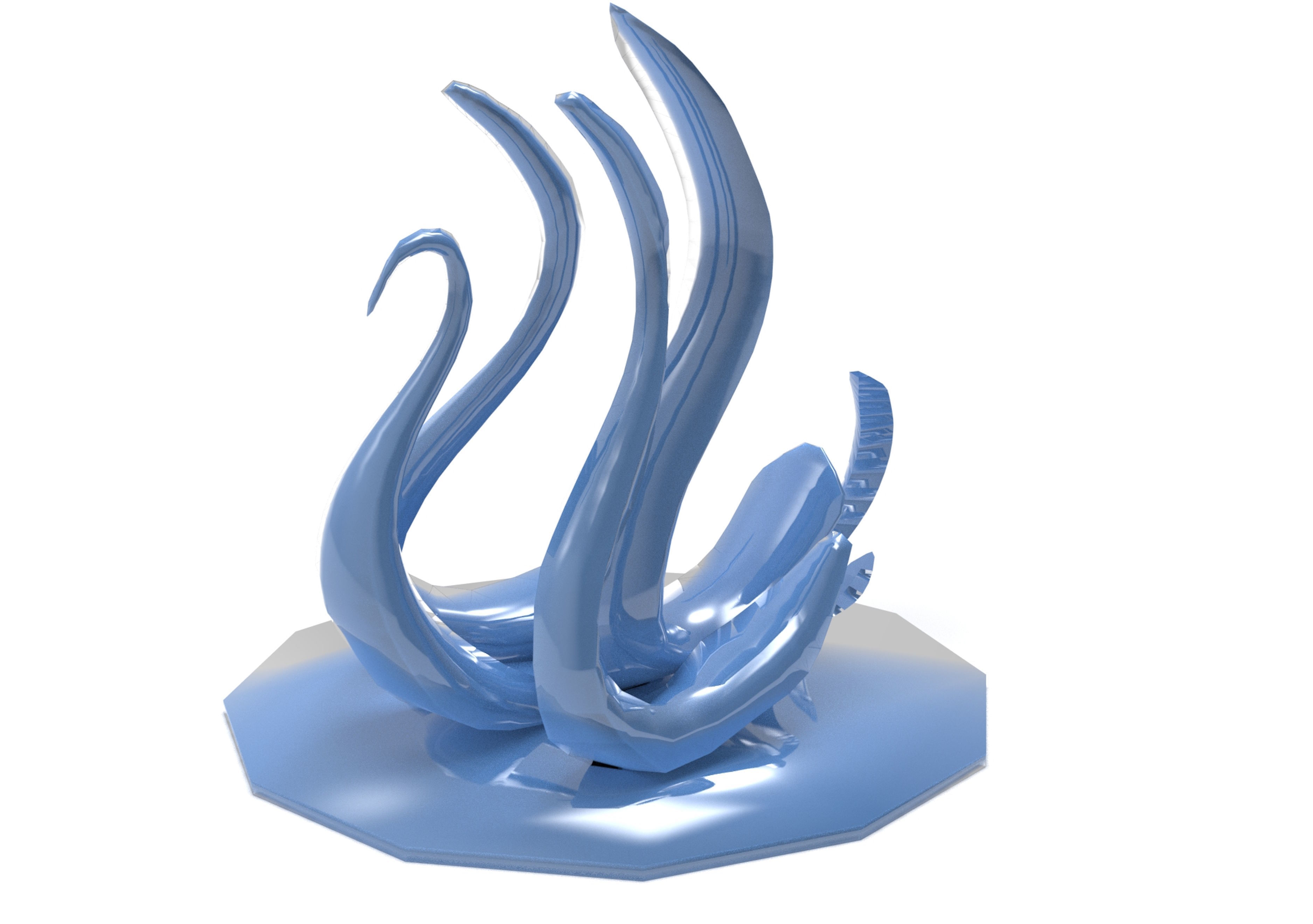 Swan sculpture milystatue Low-poly 3D model_6