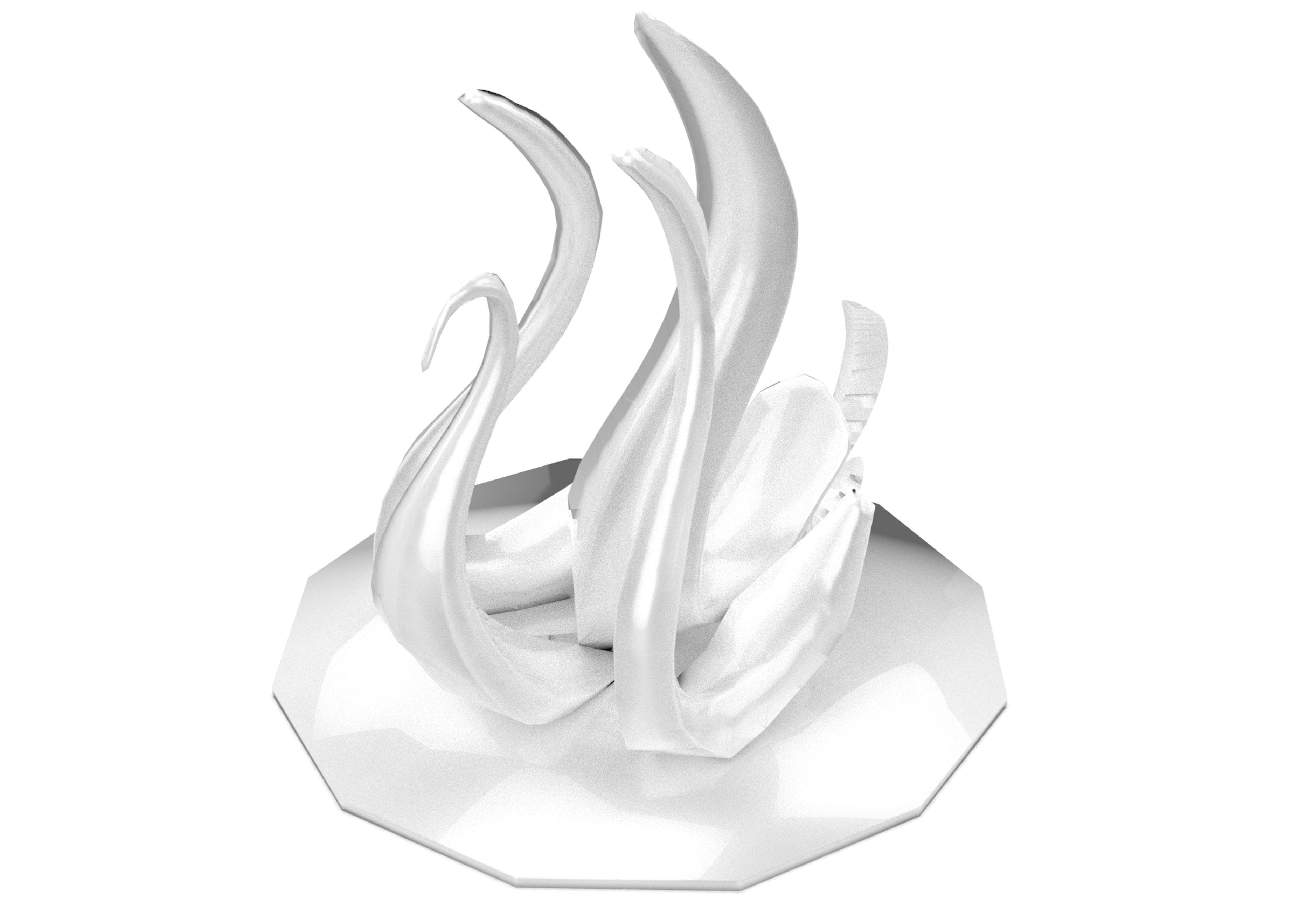 Swan sculpture milystatue Low-poly 3D model_4
