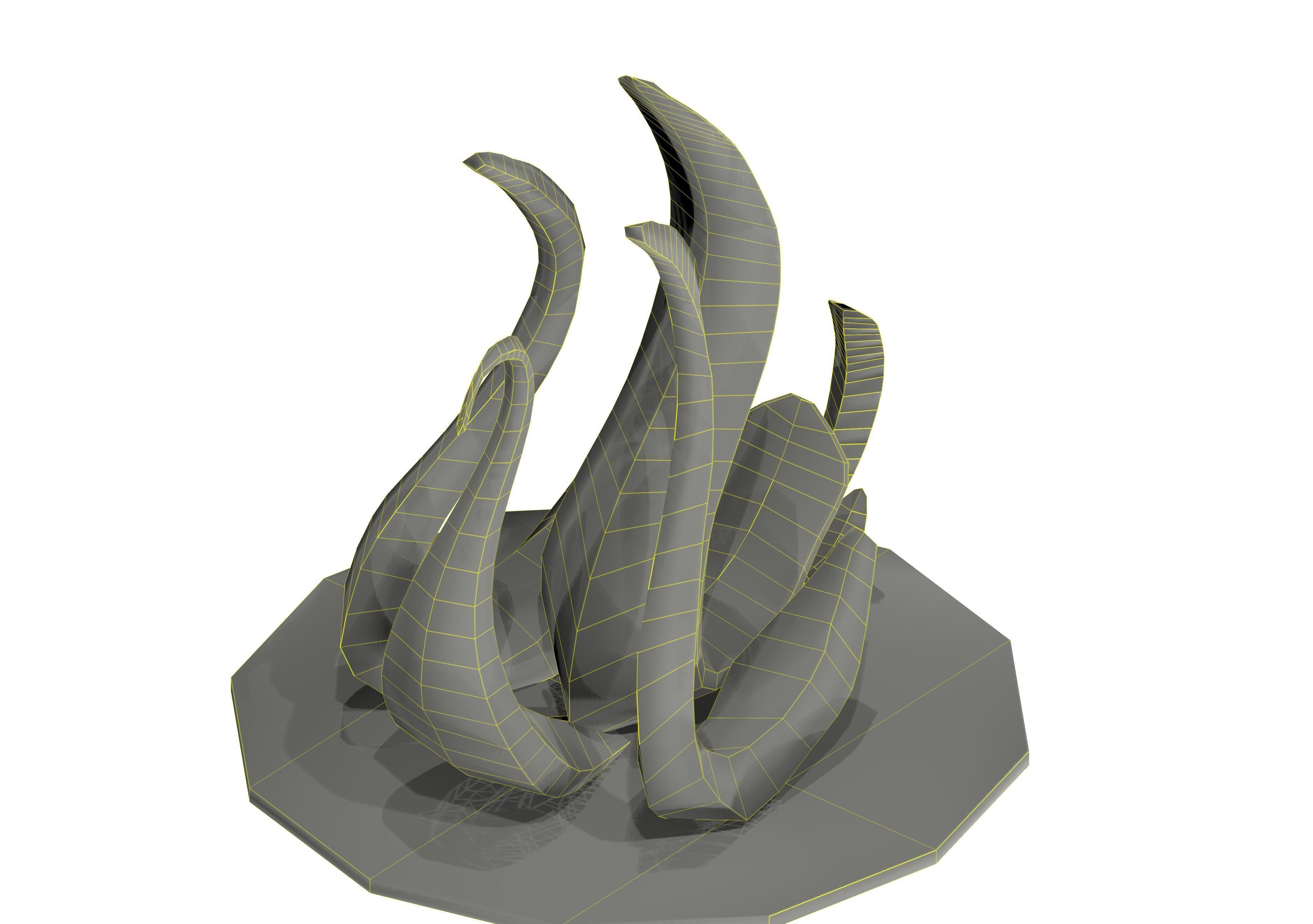 Swan sculpture milystatue Low-poly 3D model_10