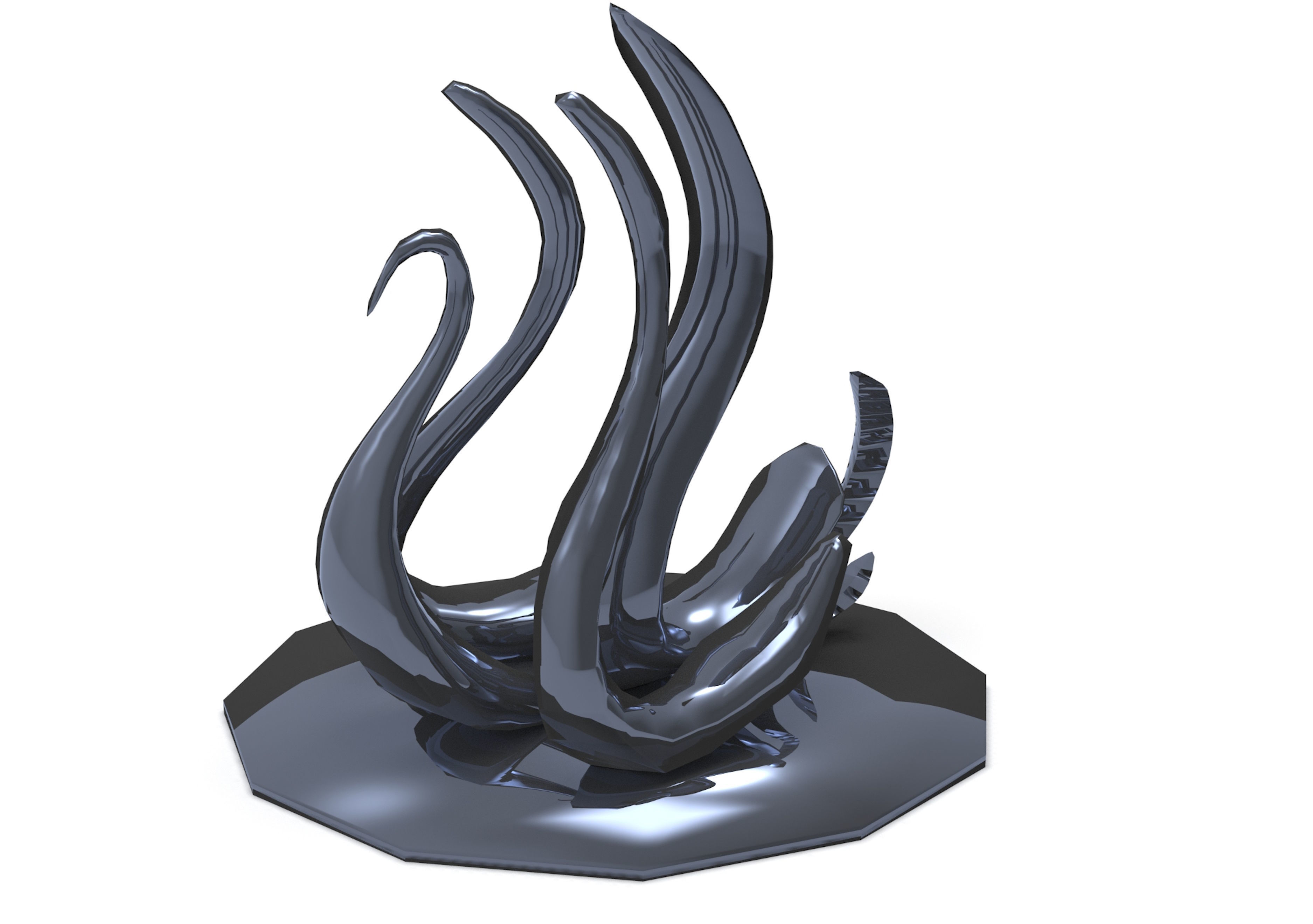 Swan sculpture milystatue Low-poly 3D model_7