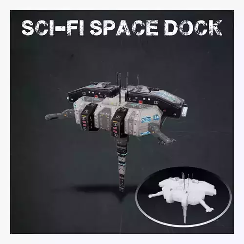 Sci-fi space dock