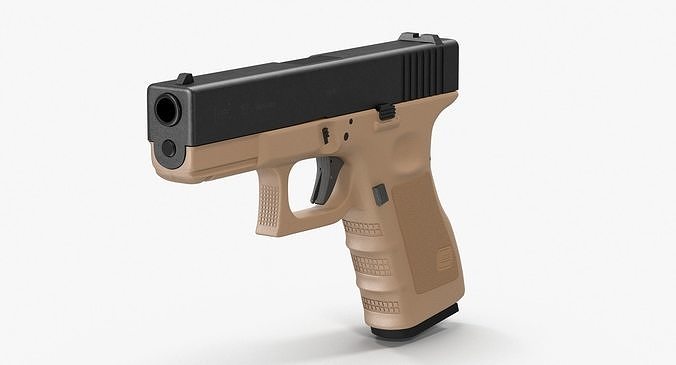 Glock 19 Brown Low-poly 3D model