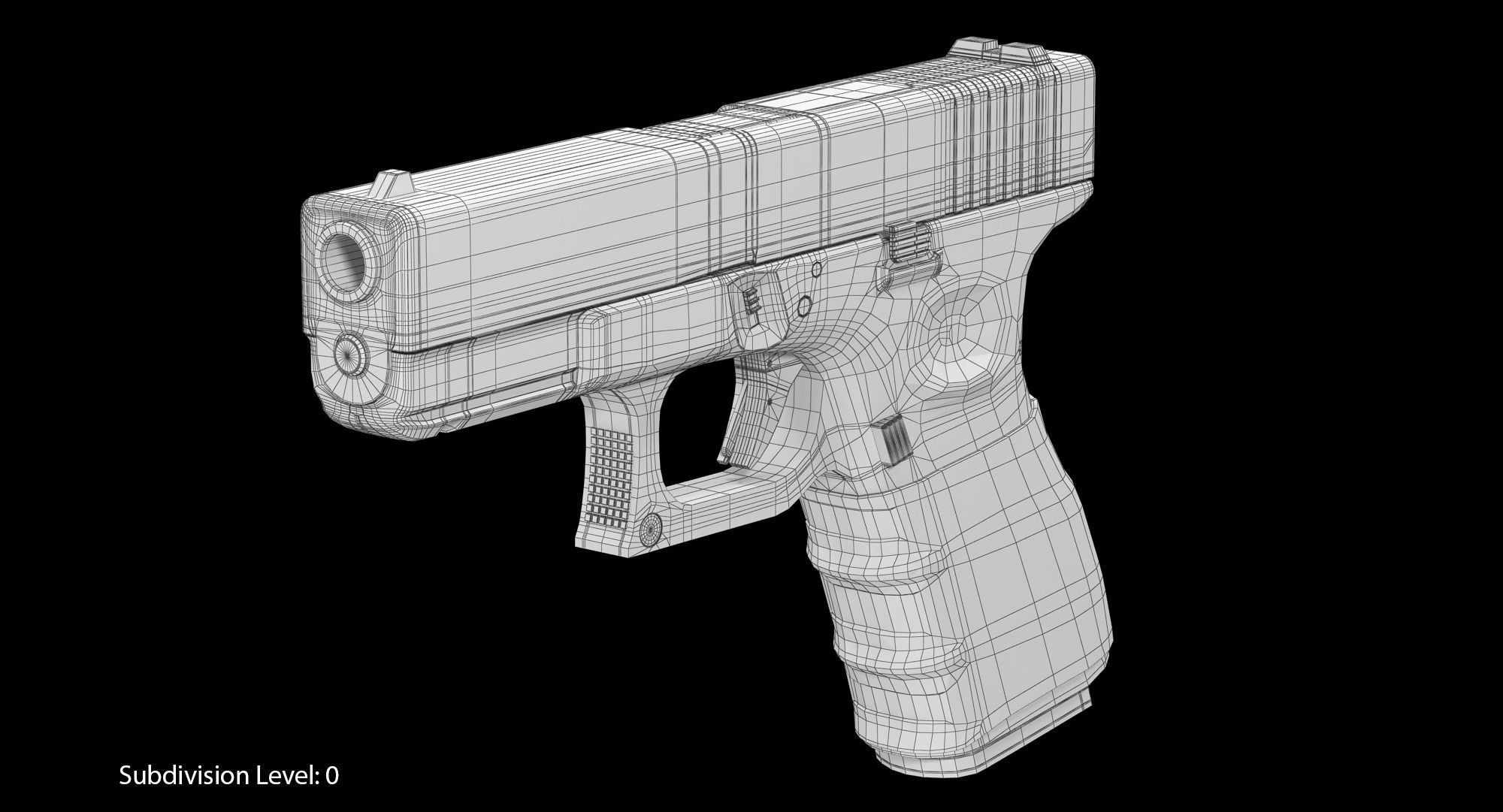 Glock 19 Handle Low-poly 3D model_2