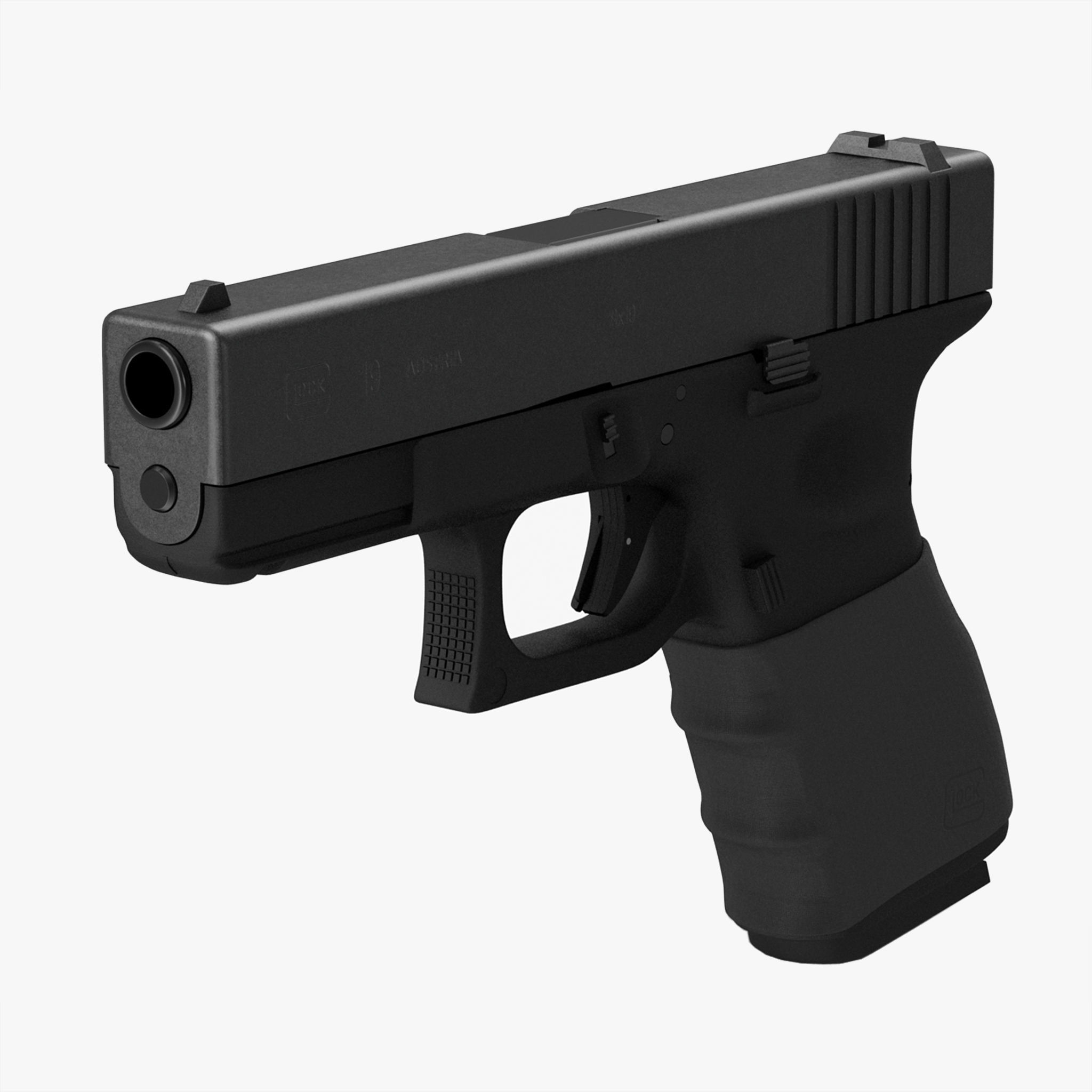 Glock 19 Handle Low-poly 3D model_19