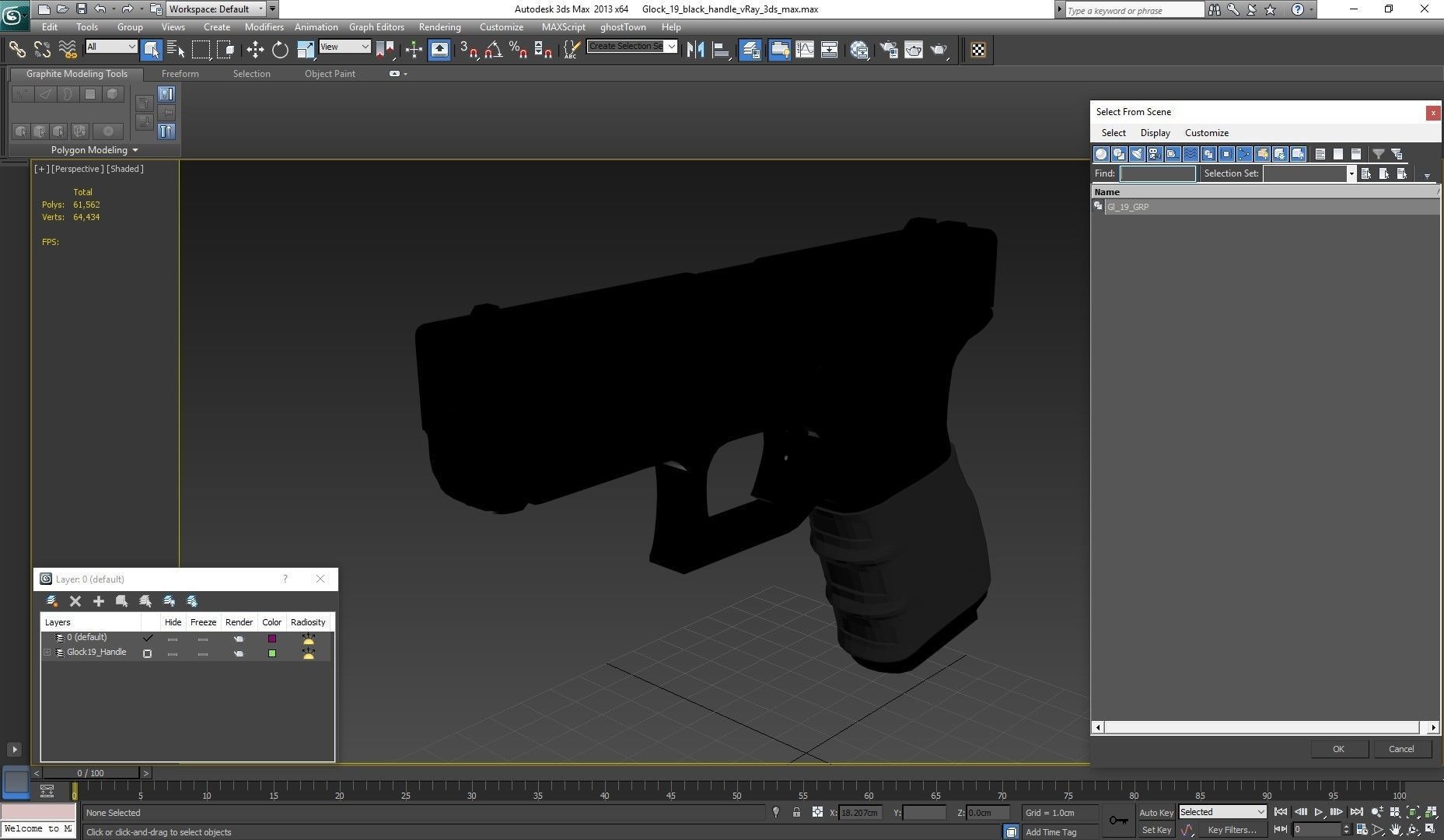 Glock 19 Handle Low-poly 3D model_20