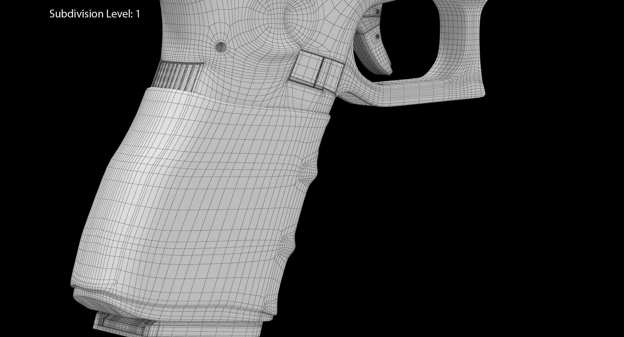 Glock 19 Handle Low-poly 3D model_9