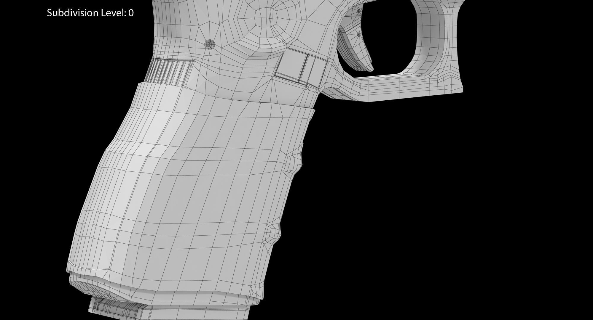 Glock 19 Handle Low-poly 3D model_8