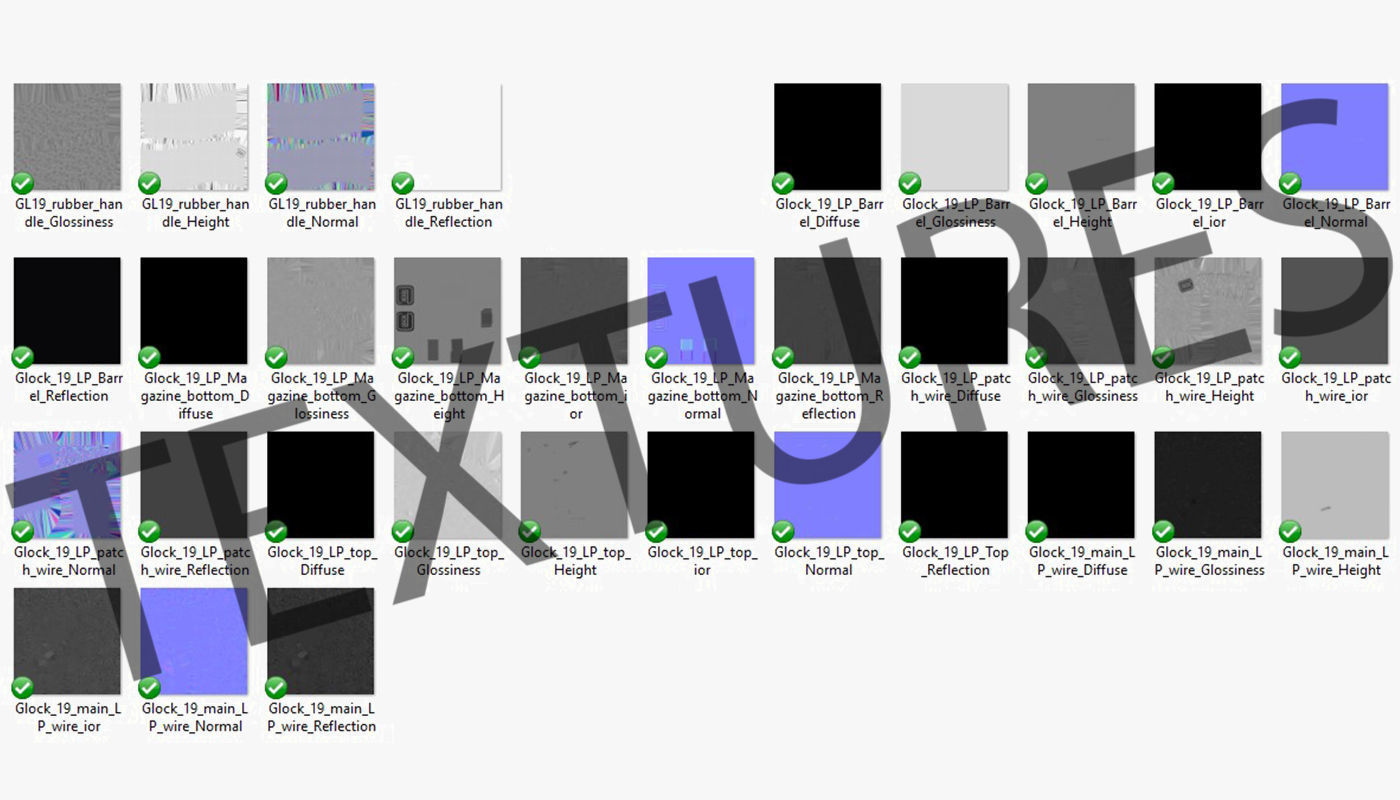 Glock 19 Handle Low-poly 3D model_21