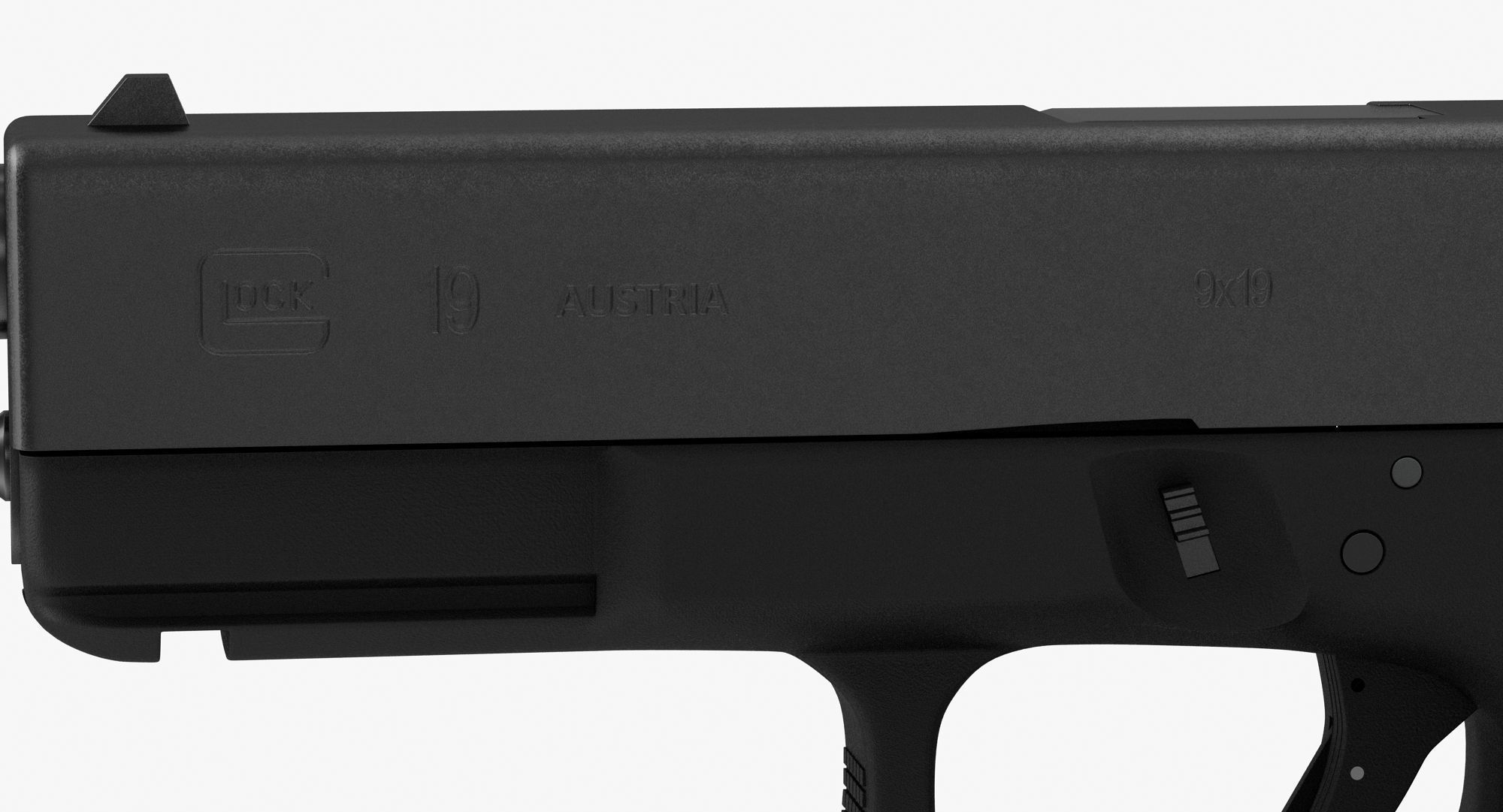 Glock 19 Handle Low-poly 3D model_13