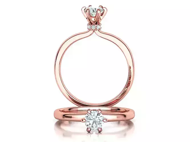 Solitaire Engagement Ring Half Carat Stone Women Rings
