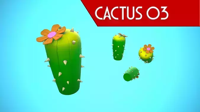 CACTUS 03 CARTOON STYLIZED Low-poly 3D model